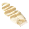 Brazilian 4x4 613 Blonde transparent Body Wave Frontal Middle Part Lace Closure Virgin Human Hair