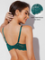 Floral Lace Push-Up Lightly Padded Demi Plunge Underwire Bra Green