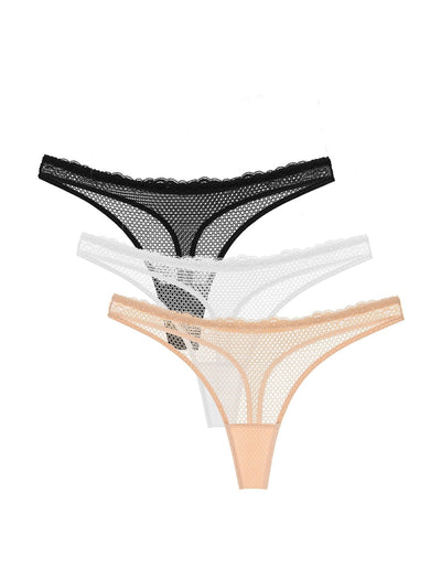 3 PCS Mid-Waisted Sexy Breathable Thongs - WingsLove