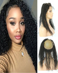 Brazilian Remy Hair Kinky Curly 360 Lace Band Frontal Closure With Baby Hair Natural Hairline For Black Women