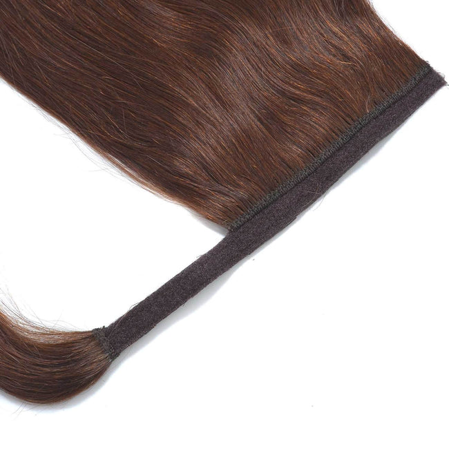 MYBhair Chocolate Brown 100% Human Hair Ponytail Hair Extensions One Piece Wrap For Beautiful Women 7