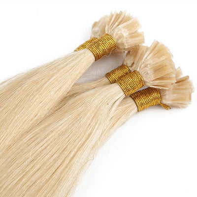 Mybhair Blonde Straight Remy Hair Flat Tip  Pre Bonded Human Hair Extensions 3 strands