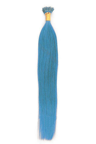 Mybhair Blue Straight Stick Tip I Tip Keratin Remy Human Hair Extensions 1 strands