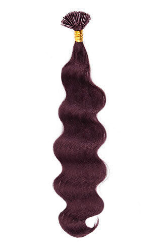 Mybhair Dark Plum Red Body Wave Stick Tip I Tip Human Hair Keratin Fusion Hair Extensions