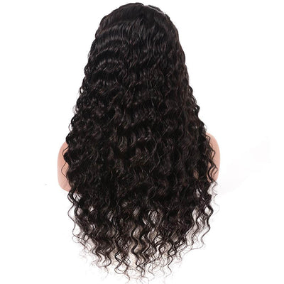 Mybhair Brazilian Deep Wave Unprocessed Virgin Human Hair Natural Lace Front Wigs with Baby Hair Back Looking