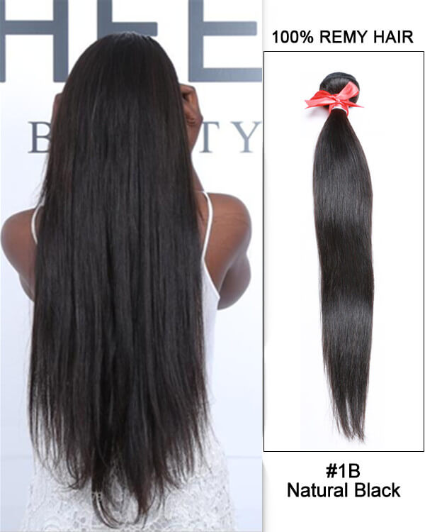 Mybhair Brazilian Virgin Hair Black Straight Weave Human Hair Extensions