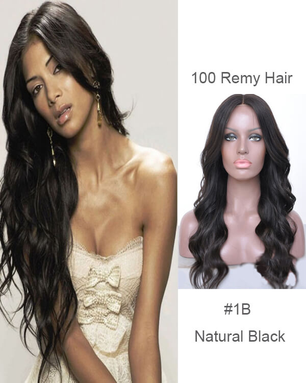 Mybhair Brazilian Virgin Hair Wavy Glueless Full Lace Human Hair Wigs For Black Women