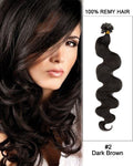 Mybhair Darkest Brown Brazilian Remy Human Hair Body Wave Nail Tip U Tip Keratin fusion Hair Extensions