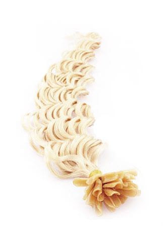 Medium Blonde Deep Wave Nail Tip U Tip Remy Hair Keratin Fusion Hair Extensions