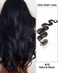 Mybhair Natural Black Body Wave Micro Loop Brazilian Remy Hair Human Hair Extensions