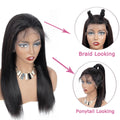 Mybhair Peruvian Straight Pre Plucked 360 Lace Frontal Wig Human Hair For Black Women details