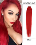 Mybhair Red Tape in Straight Remy Hair Human Hair Extensions For Thin Hair-40 Pieces 100g Lookbook