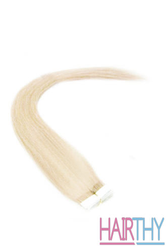 Mybhair Straight 100% Remy Hair Tape In Hair Extensions For Thin Hair-40 pcs #60 Ash Blonde