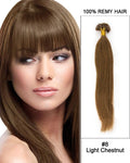 Mybhair Light Chestnut Brown Straight U Tip Keratin Fusion 100% Brazilian Remy Human Hair Extensions