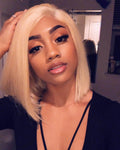 MYB 13A 13x6 Lace Frontal Straight Blonde Bob Wig Human Hair review
