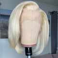 MYB 13A 13x6 Lace Frontal Straight Blonde Bob Wig Human Hair model review