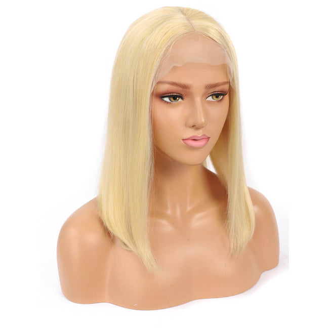 MYB 13A 13x6 Lace Frontal Straight Blonde Bob Wig Human Hair view