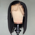MYB 13x4 Short Bob Wig Lace Frontal Straight Human Virgin Hair Model View