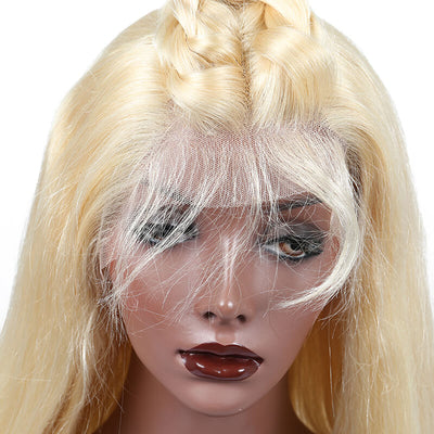 MYB #613 Blonde 13A 360 Lace Frontal Wig Straight 180% Density Virgin Human Hair show