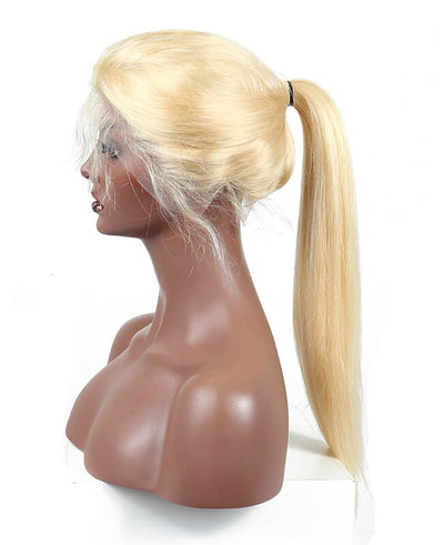MYB #613 Blonde 13A 360 Lace Frontal Wig Straight 180% Density Virgin Human Hair left