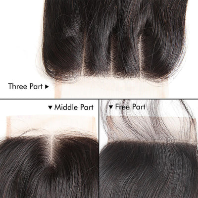 MYB Black HD Invisible Transparent Thin middle part,free part,three part Lace Closure 