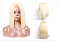 Blonde L Part Wig Middle Part Straight Bob Wig Virgin Human Hair
