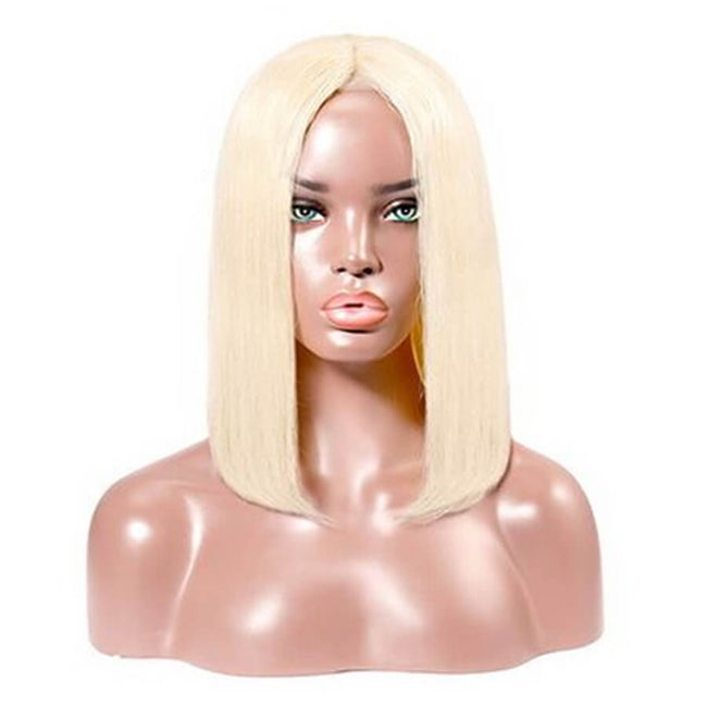 MYB Blonde L Part Wig Middle Part Straight Bob Wig Virgin Human Hair Model Review