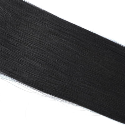 MYB Jet Black 100% Human Hair Straight Clip In Wrap Around Ponytail Hair Extensions 5