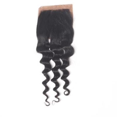 MYBhair Brazilian Hair Natural Black 4x4 Silk Base Closure Loose Curly Wave 2