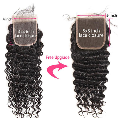 MYBhair HD Transparent Invisible Curly 5x5 Lace Closure Brazilian Virgin Hair 2