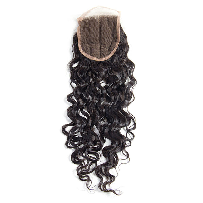 MYBhair Italy curly Natural Black 4*4 Lace Closure Virgin Human Hair