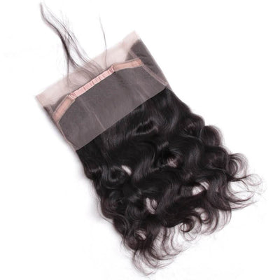 MYBhair Malaysian Body Wave Pre Plucked 360 Lace Frontal Remy Human Hair Closure 4