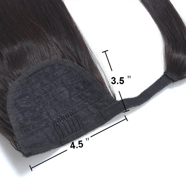 MYBhair Off Black Real Human hair clip in ponytail Hair Extensions For Short Hair Clip
