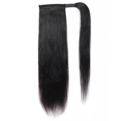 MYBhair Straight Brazilian Hair Wrap Around Ponytail Remy Human Hair For Black Women 4