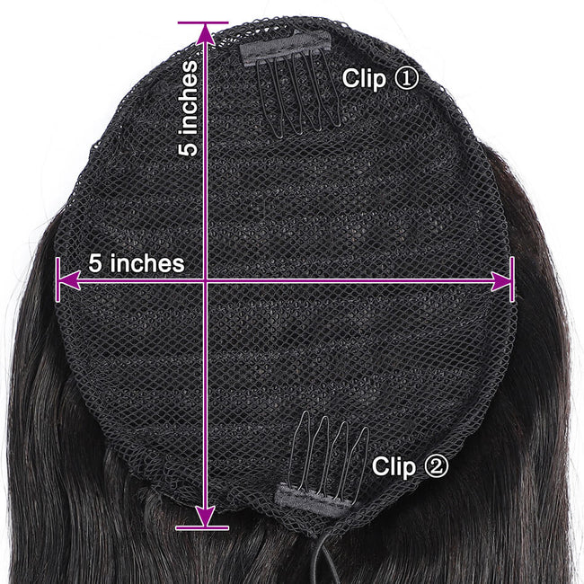 MYBHair Straight Remy Drawstring Ponytail Human Hair Brazilian Clip In Hair Extensions 4