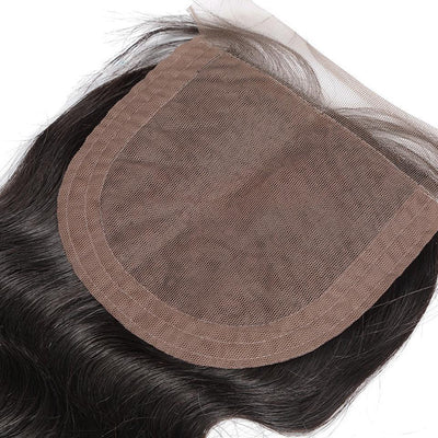 MYB Straight 4x4 Silk Base Closure With Baby Hair 100% Remy Peruvian Human Hair 5