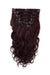 100% Remy Hair Clip In Human Hair Extensions Dark Auburn Burgundy Body Wave - 16 Inch 7pcs #99J show