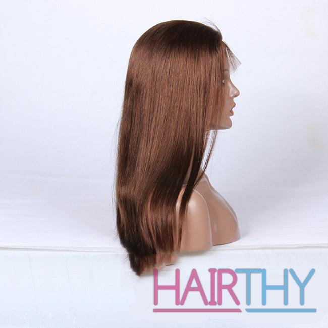 Natural Straight 100% Remy Hair Human Hair Full Lace Wigs For American Afircan Side view