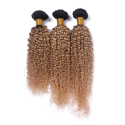 Mybhair 3 Bundles Kinky Curly Hair Weave Remy Human Hair Extensions