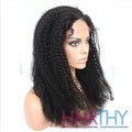 Mybhair Full Lace Human Hair Wig For American African Kinky Curly African 100% Remy Hair right side