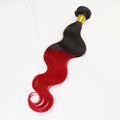 Mybhair Hair Weave Body Wave Weft Remy Human Hair Extensions - Black Red Ombre Hair Two Tones 2