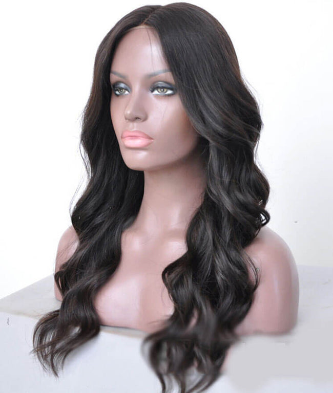 Mybhair Brazilian Virgin Hair Wavy Glueless Full Lace Human Hair Wigs For Black Women Left
