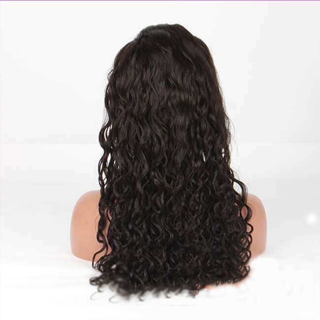 Body Wave 100% Brazilian Remy Hair Human Hair Full Lace Wigs-#1B Natural Black Back Side