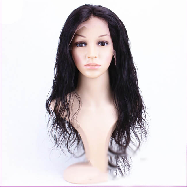 Mybhair Brazilian Virgin Hair Wavy Glueless Lace Front Human Hair Wigs For African American front
