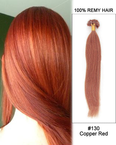 Mybhair Copper Red Straight Nail U Tip Keratin Fusion Brazilian Remy Human Hair Extensions