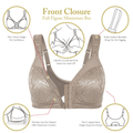 Front Closure Sports Minimizer Wirefree No Padded Plus Size Bra Toffee - WingsLove