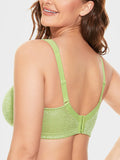 Full Coverage Plus Size Minimizer Bra Wirefree Non Padded Green - WingsLove