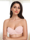 Full Figure Strapless Underwire Multiway Contour Bra Cup Pink - WingsLove