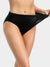 High-Cut Brief Cotton Plus Size Underwear 3 PCS Black - WingsLove