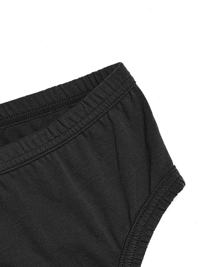High-Cut Brief Cotton Plus Size Underwear 3 PCS Black - WingsLove